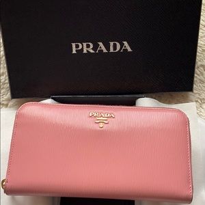 Prada Leather Pink ZIP Wallet